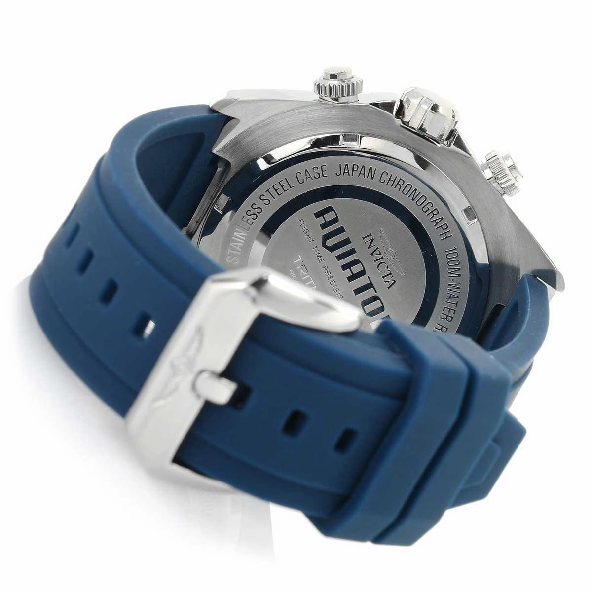 Invicta 22522 Men's Aviator Chronograph Blue Dial Blue Silicon Strap Watch