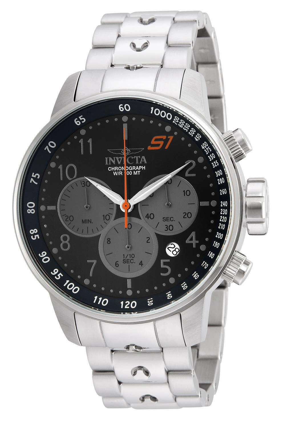 Invicta 23084 Men's S1 Rally Chrono Black Dial Steel Bracelet Watch