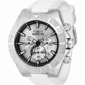 Invicta Men's Watch - Aviator Chronograph Silver Dial White Silicone Strap | 37634