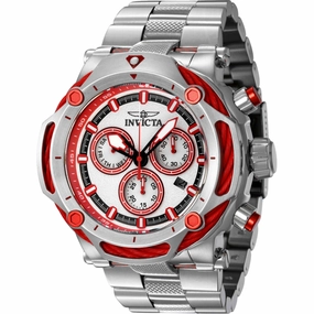 Invicta Men's Watch - Bolt Quartz Chronograph Red and Silver Steel Bracelet | 42106