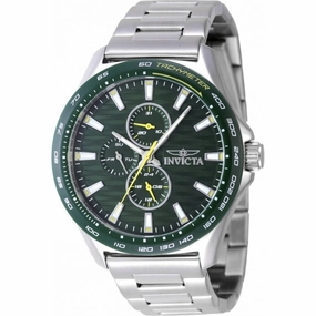 Invicta men's Watch - Invicta Racing Quartz Green Dial Silver Tone Bracelet | 47549