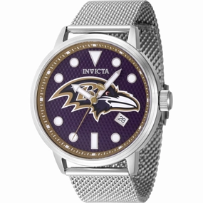 Invicta Men's Watch - NFL Baltimore Ravens Blue Dial Steel Mesh Bracelet | 47976