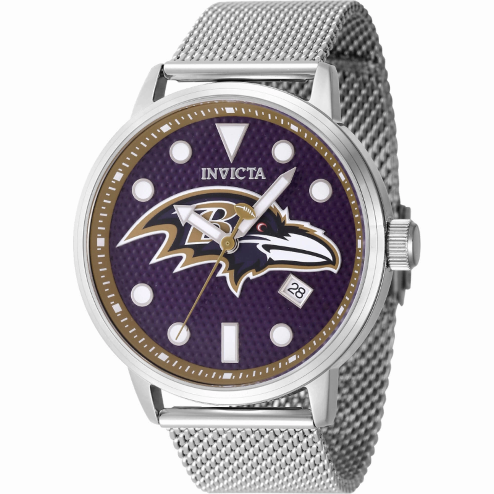 Invicta Men's Watch - NFL Baltimore Ravens Blue Dial Steel Mesh Bracelet | 47976