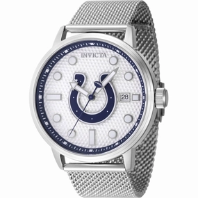 Invicta Men's Watch - NFL Indianapolis Colts Silver Tone Dial Mesh Bracelet | 47997