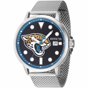 Invicta Men's Watch - NFL Jacksonville Jaguars Black Dial Steel Mesh Bracelet | 47993