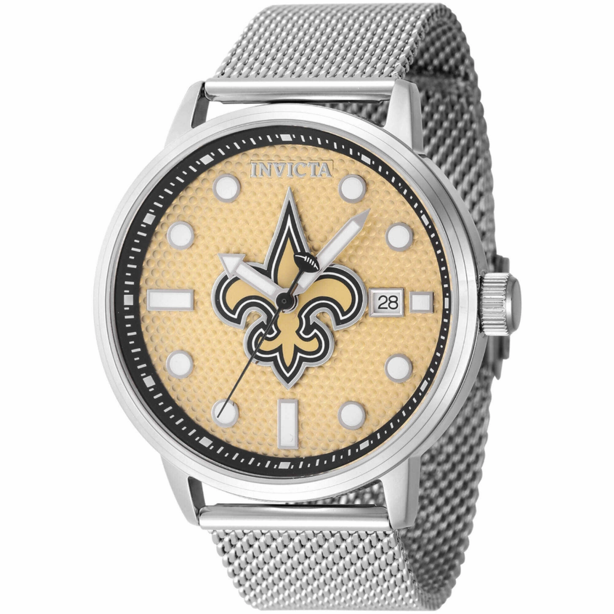 Invicta Men's Watch - NFL New Orleans Saints Beige Dial Steel Mesh Bracelet | 47981