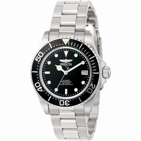 Invicta Men's Watch - Pro Diver Automatic Black Dial Silver Steel Bracelet | 8926OB
