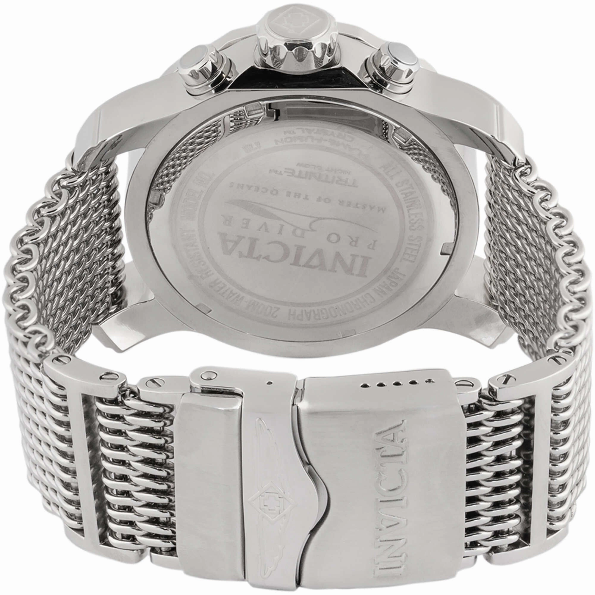 Invicta Men's Watch - Pro Diver Chronograph Red Dial Steel Mesh Bracelet | 47587