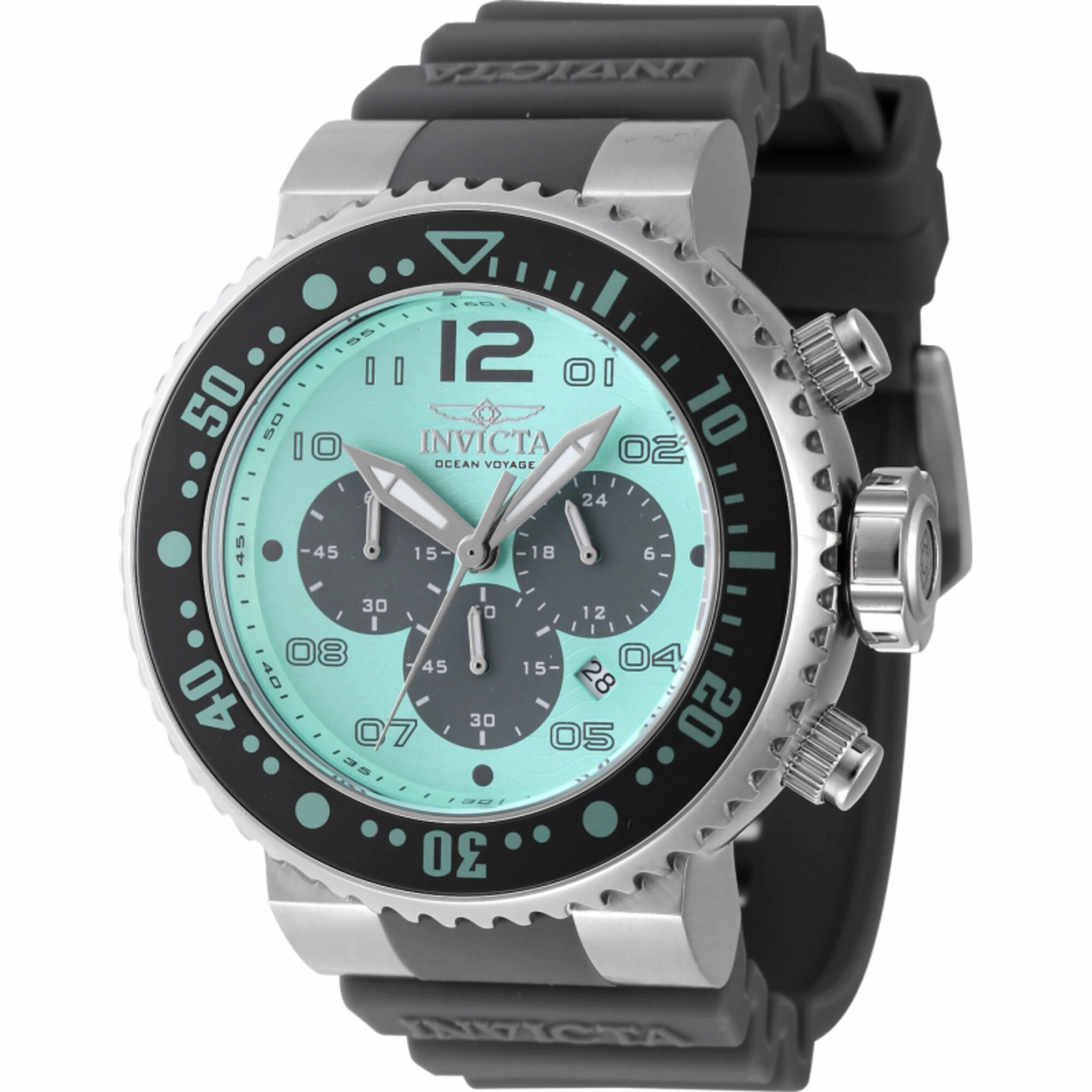 Invicta Men's Watch - Pro Diver Chronograph Turquoise and Grey Dial Strap | 47196