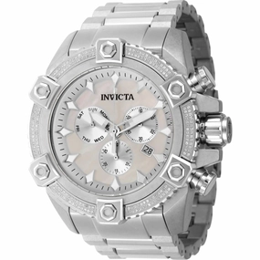 Invicta Men's Watch - Pro Diver Chronograph White Mop Dial Silver Bracelet | 45764