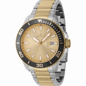 Invicta Men's Watch - Pro Diver Quartz Gold Dial Two Tone Steel Bracelet | 46073