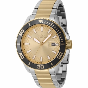 Invicta Men's Watch - Pro Diver Quartz Gold Dial Two Tone Steel Bracelet | 46073