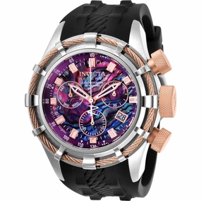 Invicta Men's Watch - Reserve Chronograph Purple Abalone Dial Black Strap | 26194