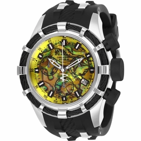 Invicta Men's Watch - Reserve Chronograph Yellow Abalone Dial Black Strap | 27312