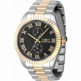 Invicta Men's Watch - Specialty Black Dial Silver and Yellow Gold Bracelet | 47425