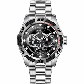 Invicta Men's Watch - Speedway Quartz Black and Silver Dial Steel Bracelet | 45755