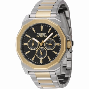 Invicta Men's Watch - Speedway Quartz Black Dial Two Tone Steel Bracelet | 46845