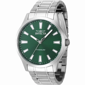 Invicta Men's Watch - TI-22 Quartz Green Brass Dial Titanium Tone Bracelet | 47518
