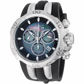 Invicta Men's Watch - Venom Quartz Black Mother of Pearl Dial Silicone Strap | 46465