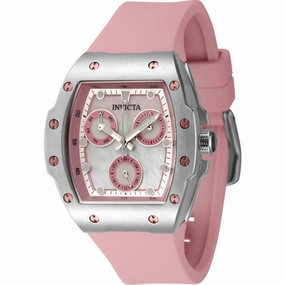 Invicta Women's Watch - Racing Pink and White Mop Dial Silicone Strap Quartz | 45639