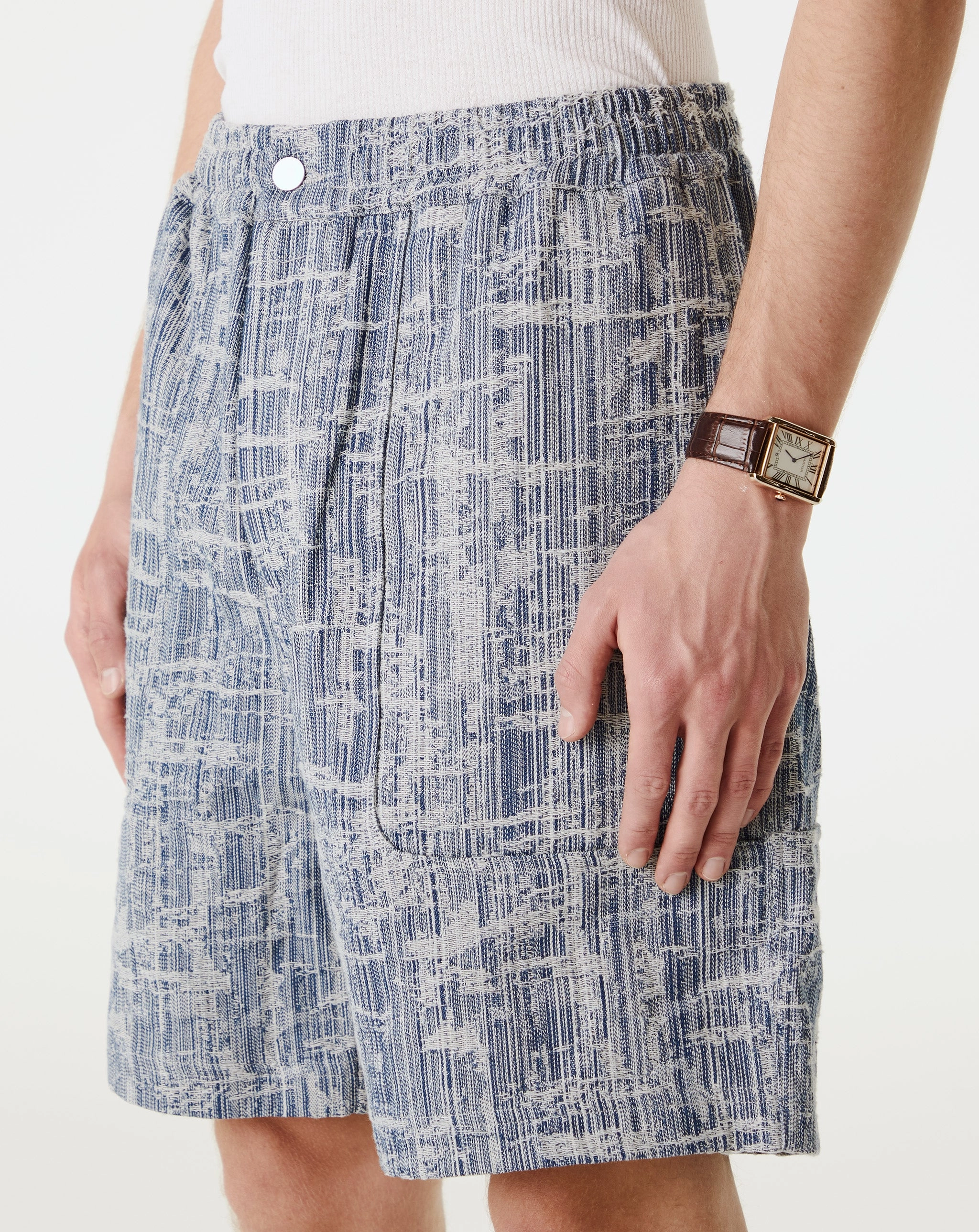 Jacquard Denim Shorts