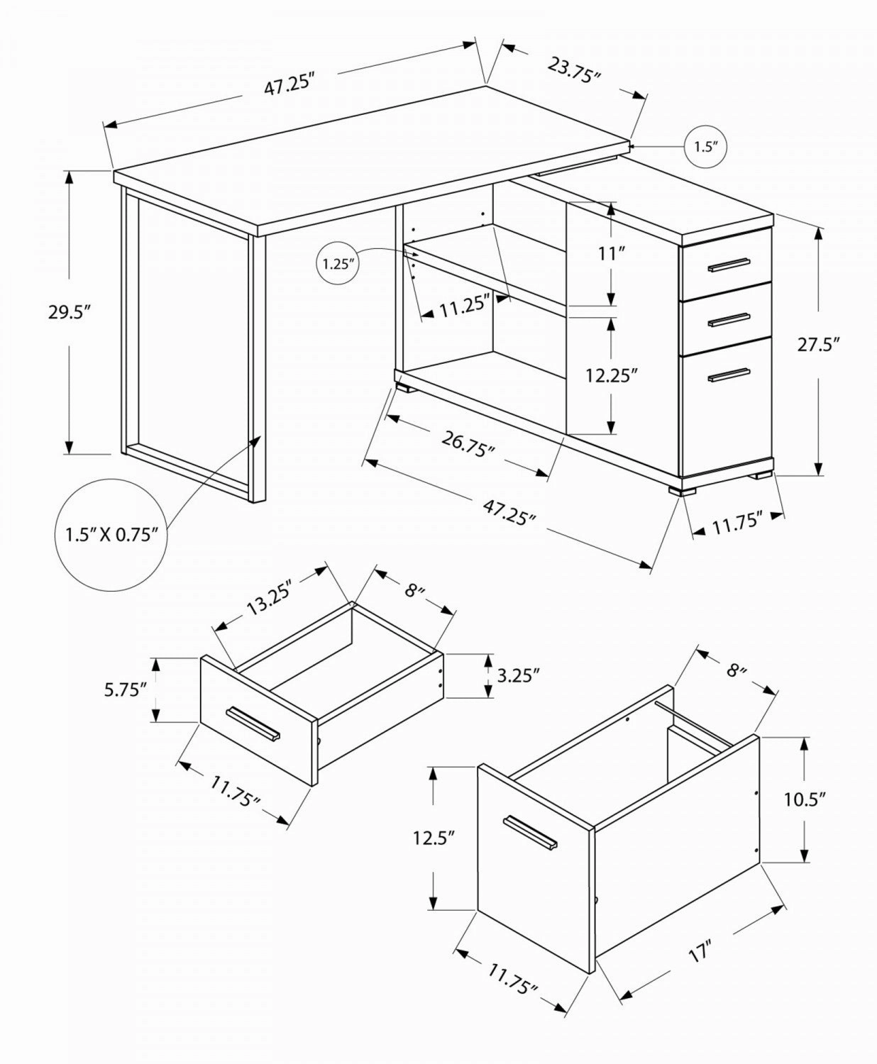 Kivo Desk - Taupe