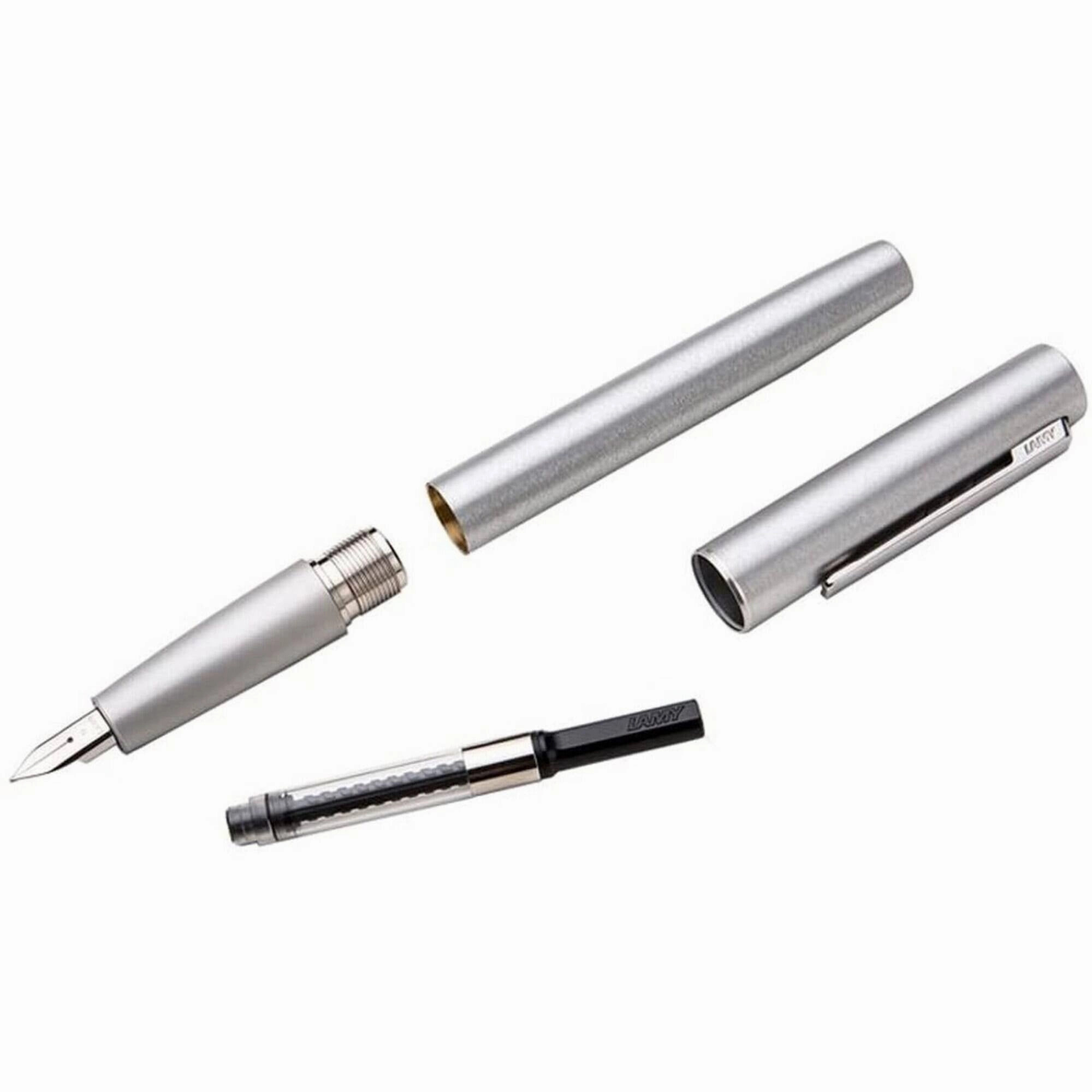 Lamy Fountain Pen - Aion Brushed Aluminium, Olive Silver, Extra Fine | L77OSEF