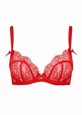 Lorna Lace Plunge Bra (Red)