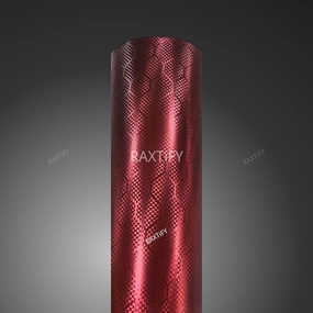 Matte Honeycomb Carbon Fiber Dark Red Vinyl Wrap