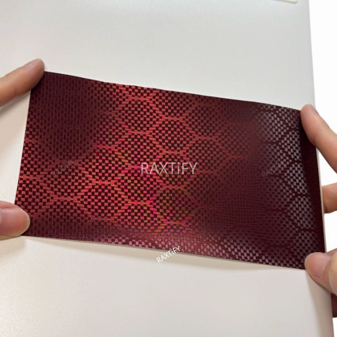 Matte Honeycomb Carbon Fiber Dark Red Vinyl Wrap
