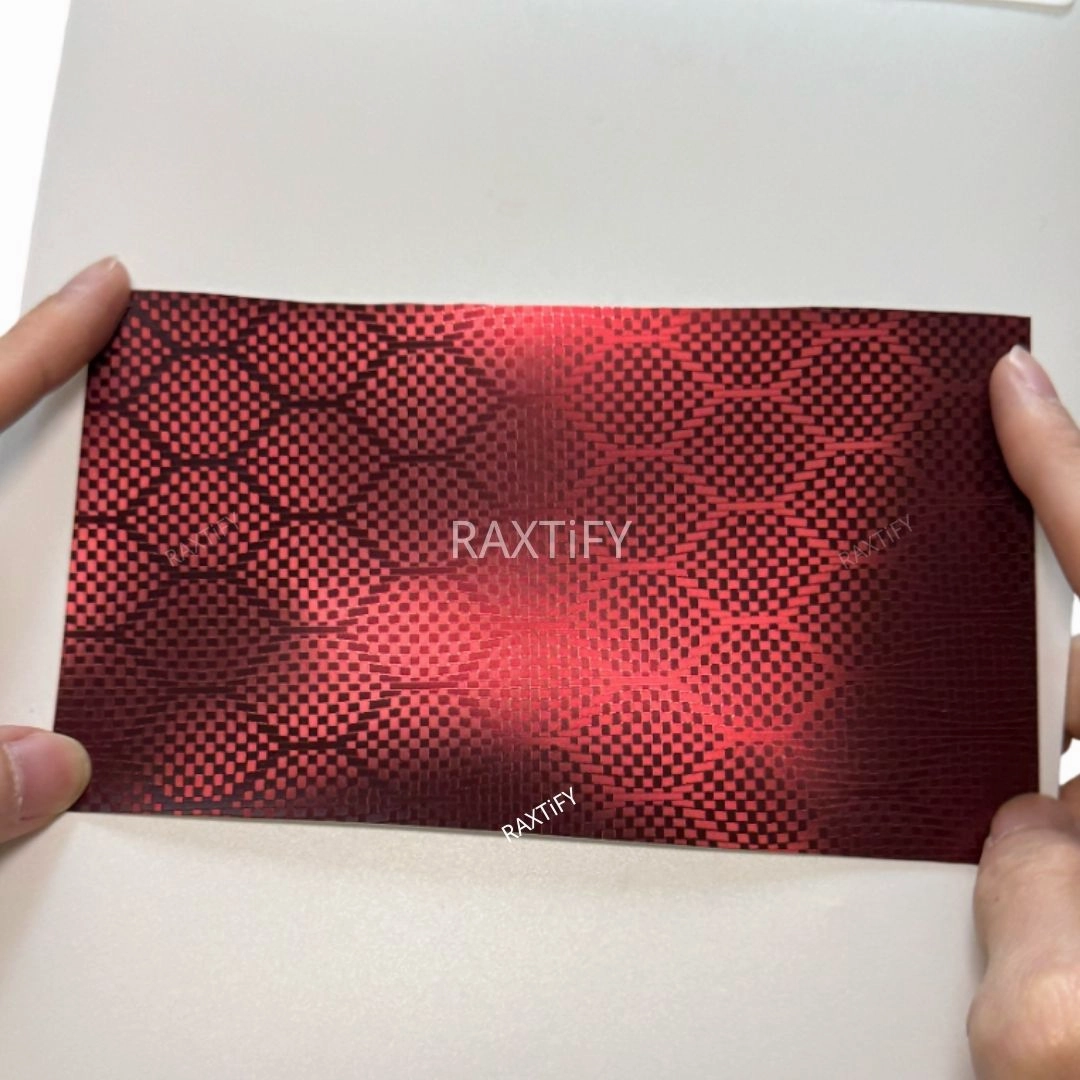Matte Honeycomb Carbon Fiber Dark Red Vinyl Wrap