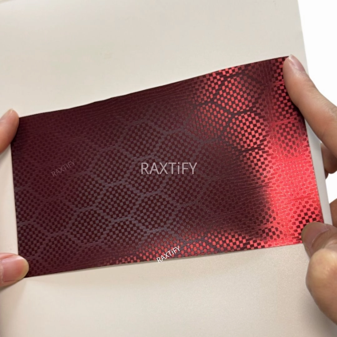 Matte Honeycomb Carbon Fiber Dark Red Vinyl Wrap