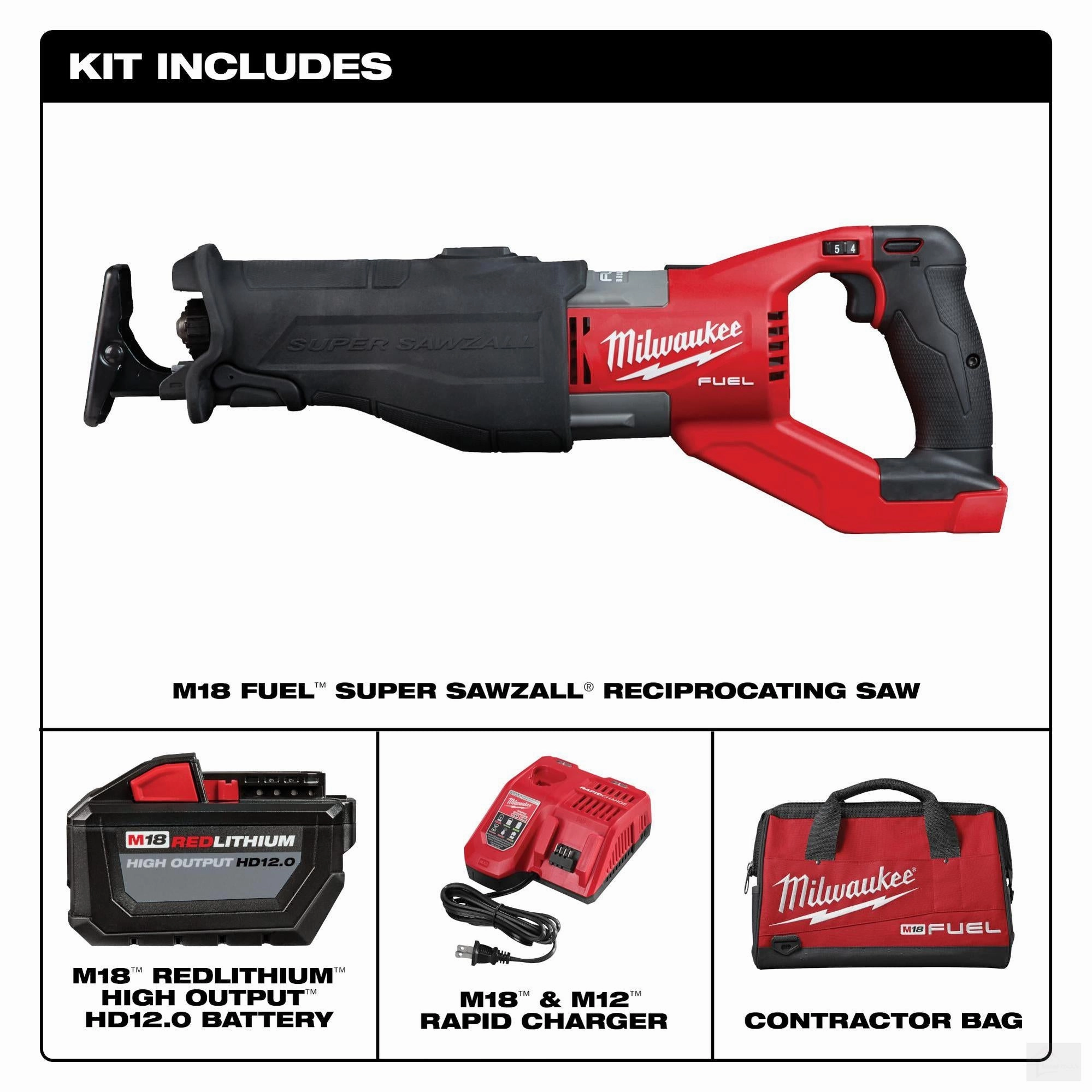 MILWAUKEE M18 FUEL™ SUPER SAWZALL® Reciprocating Saw Kit [2722-21HD]