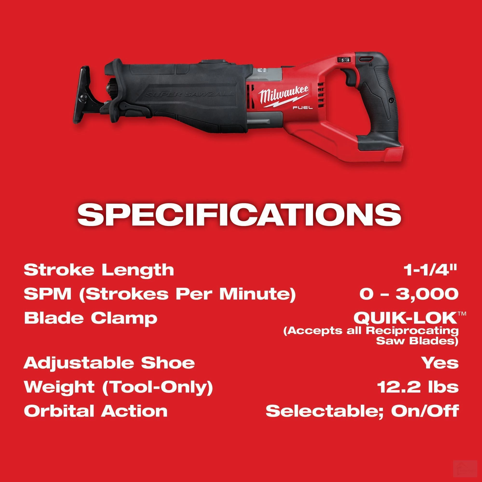 MILWAUKEE M18 FUEL™ SUPER SAWZALL® Reciprocating Saw Kit [2722-21HD]