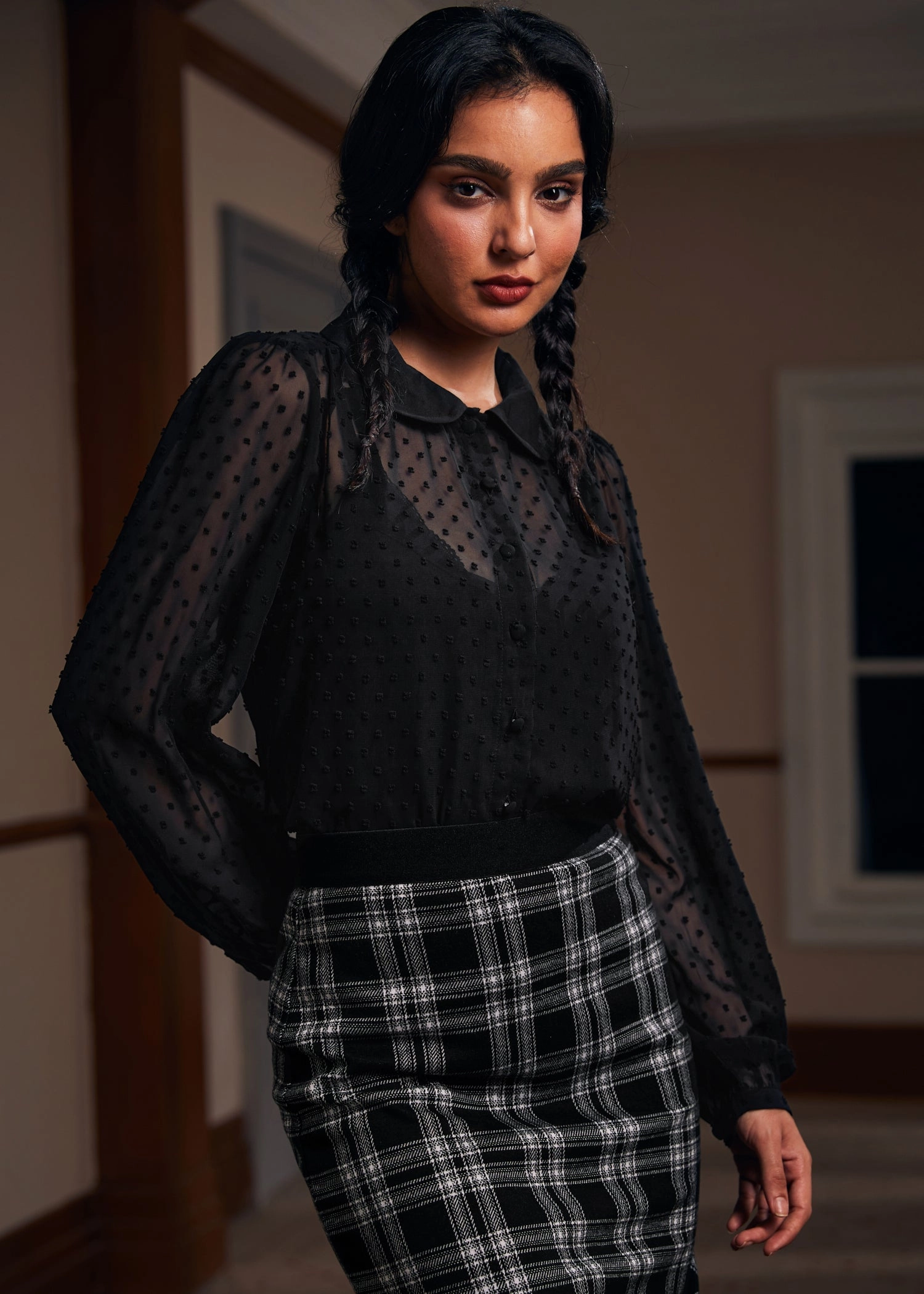 More Mulled Wine Collared Blouse