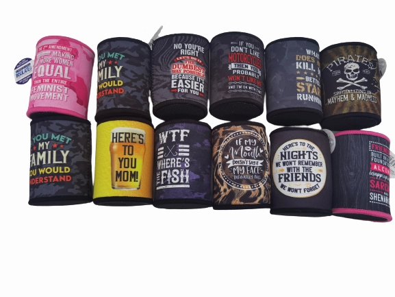 Neoprene Can & Bottle Cooler - 12 Pieces Per Retail Ready Display 23134