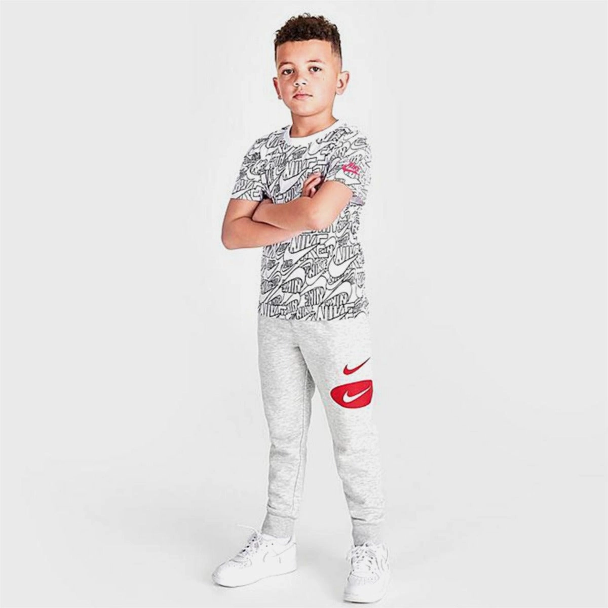 Pantalon Nike Sportswear Enfant - Gris/Rouge