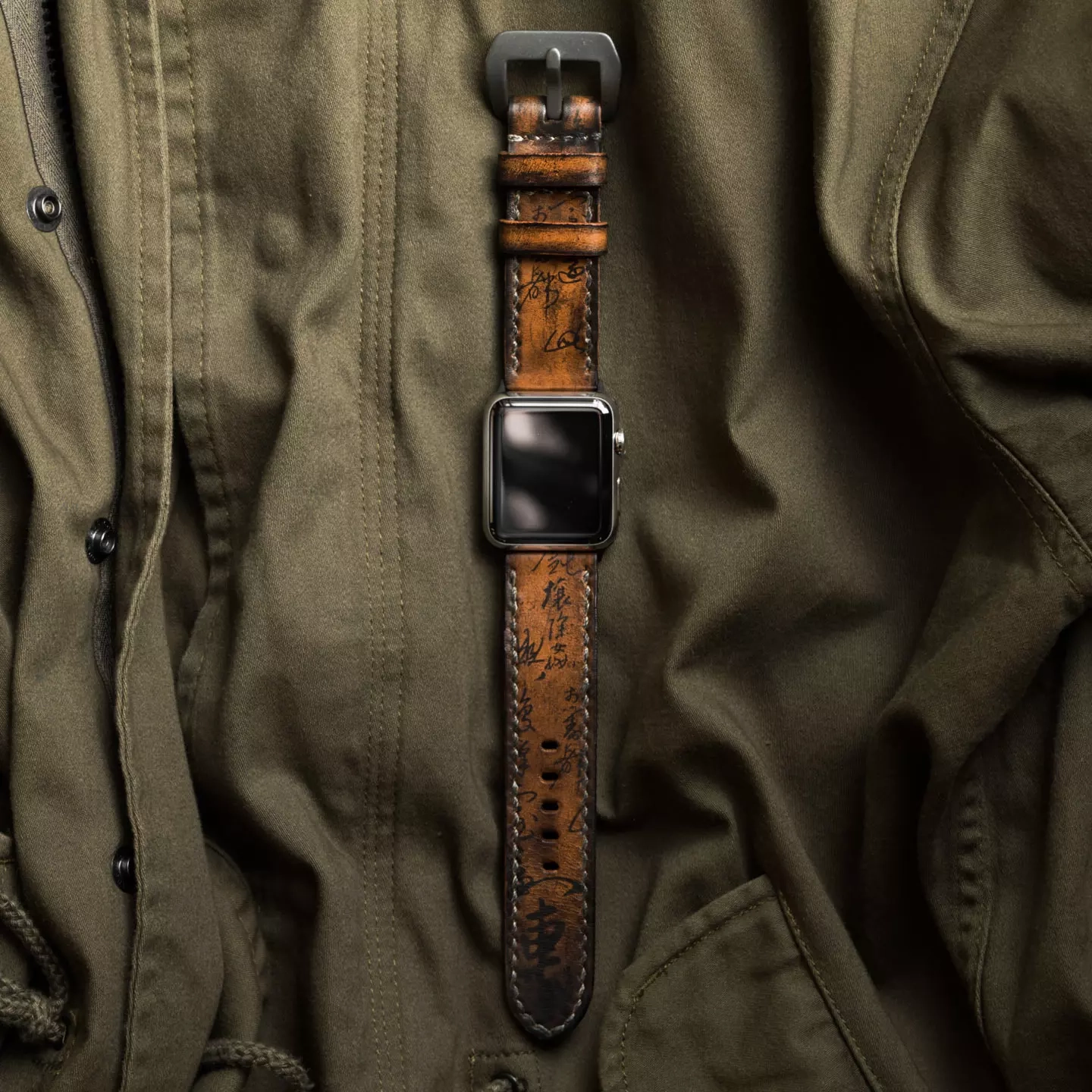 Path of War Calligraphy Handmade Cowhide Leather Strap (for Apple Watch)