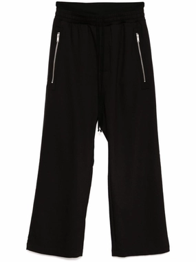 Relaxed Fit Black Cotton Trousers