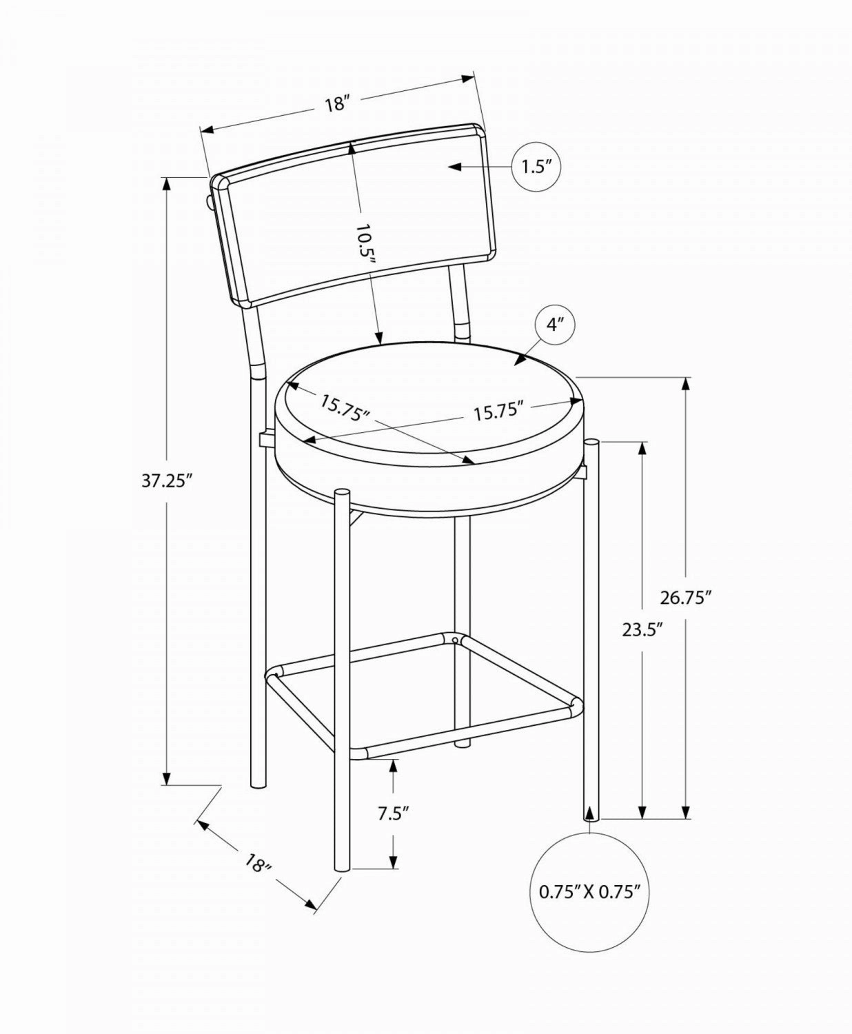 Robson Counter Stool - Grey/White - Set Of Two
