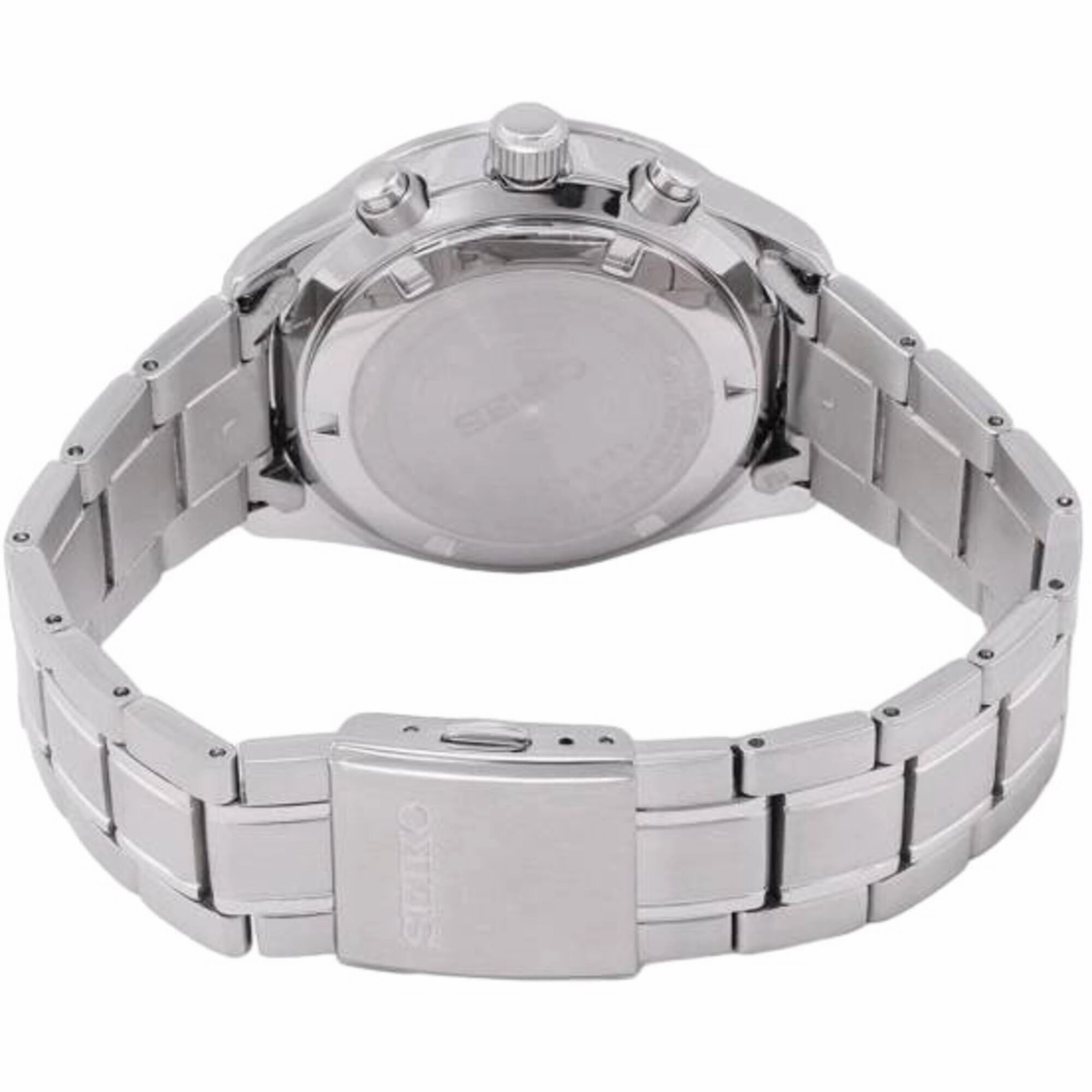 Seiko Men's Watch - Chronograph Black Dial Silver Stainless Steel Bracelet | SSB379P1
