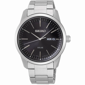 Seiko Men's Watch - Conceptual Solar Black Dial Stainless Steel Bracelet | SNE527