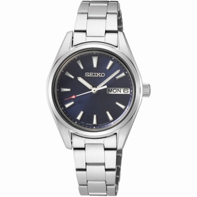 Seiko Women's Watch Classic Quartz Blue Dial Stainless Steel Bracelet SUR353P1
