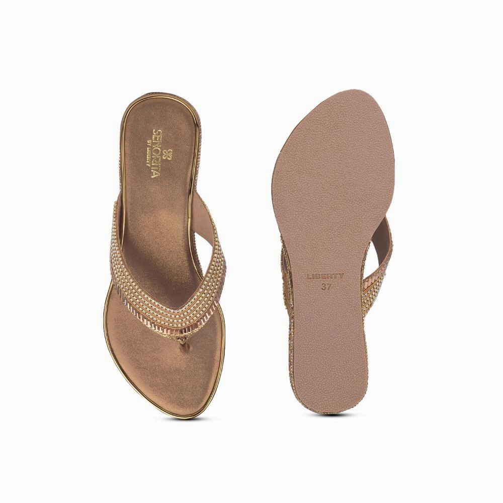 Senorita By Liberty Women STY-72 Golden Casual Slippers