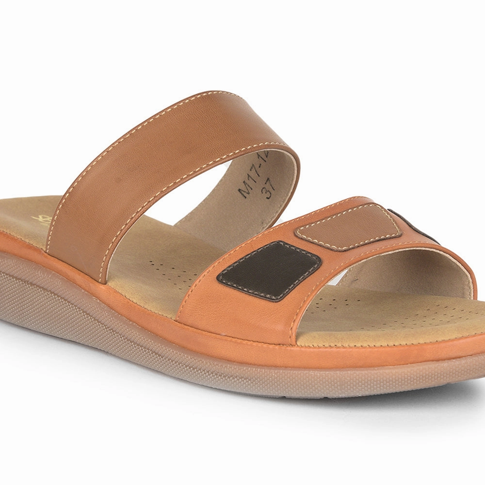 Senorita Casual (Tan) Slippers For Women M17-12 By Liberty