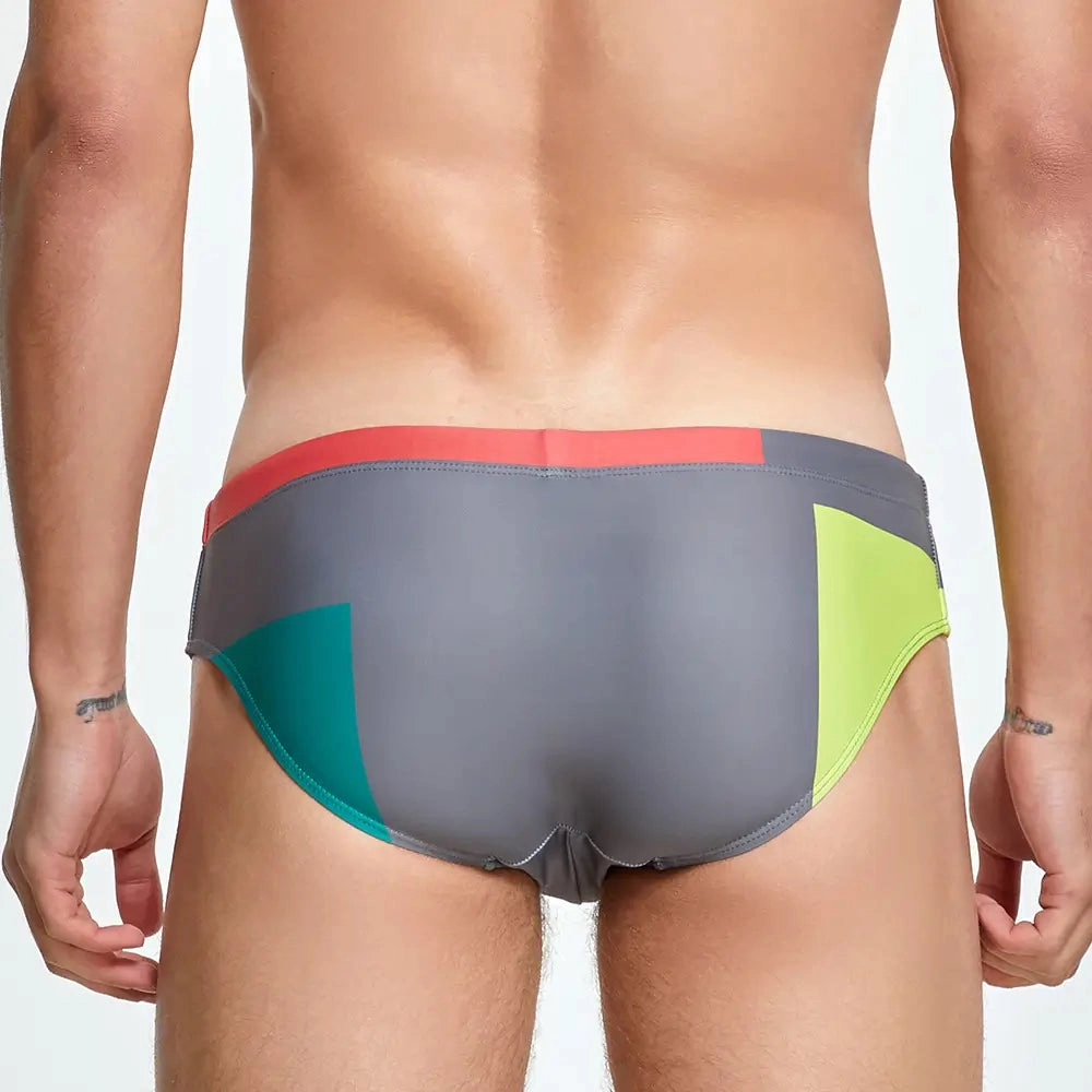 Seobean Men's Color Block Bikini - Low Rise Swim Briefs 230904