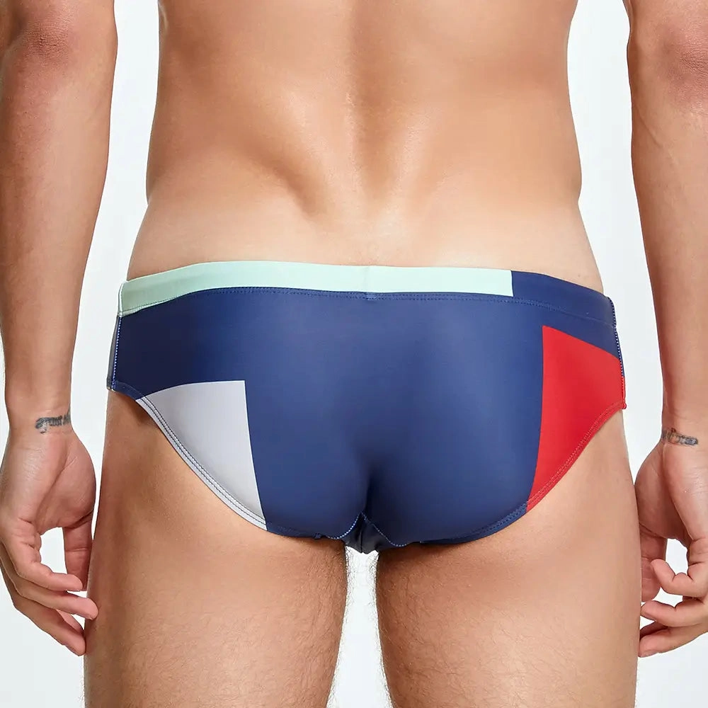 Seobean Men's Color Block Bikini - Low Rise Swim Briefs 230904