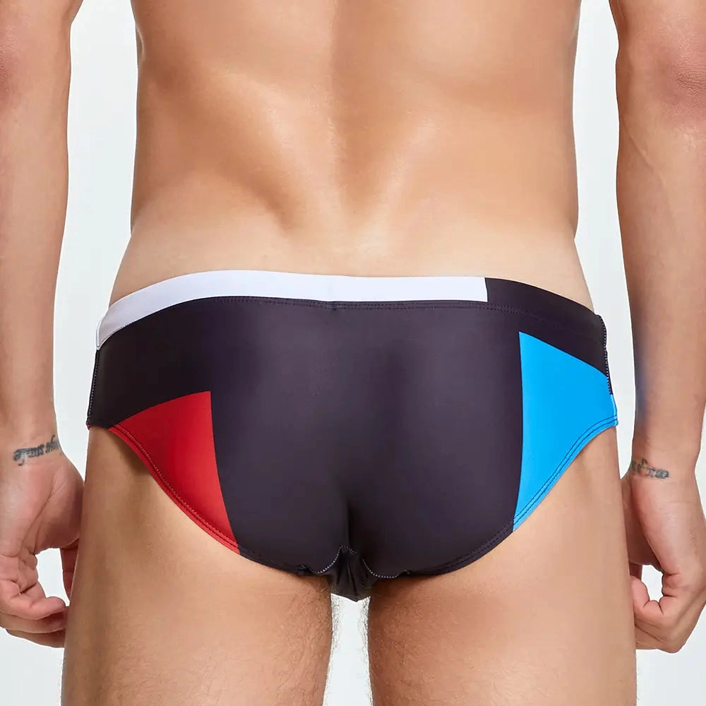 Seobean Men's Color Block Bikini - Low Rise Swim Briefs 230904