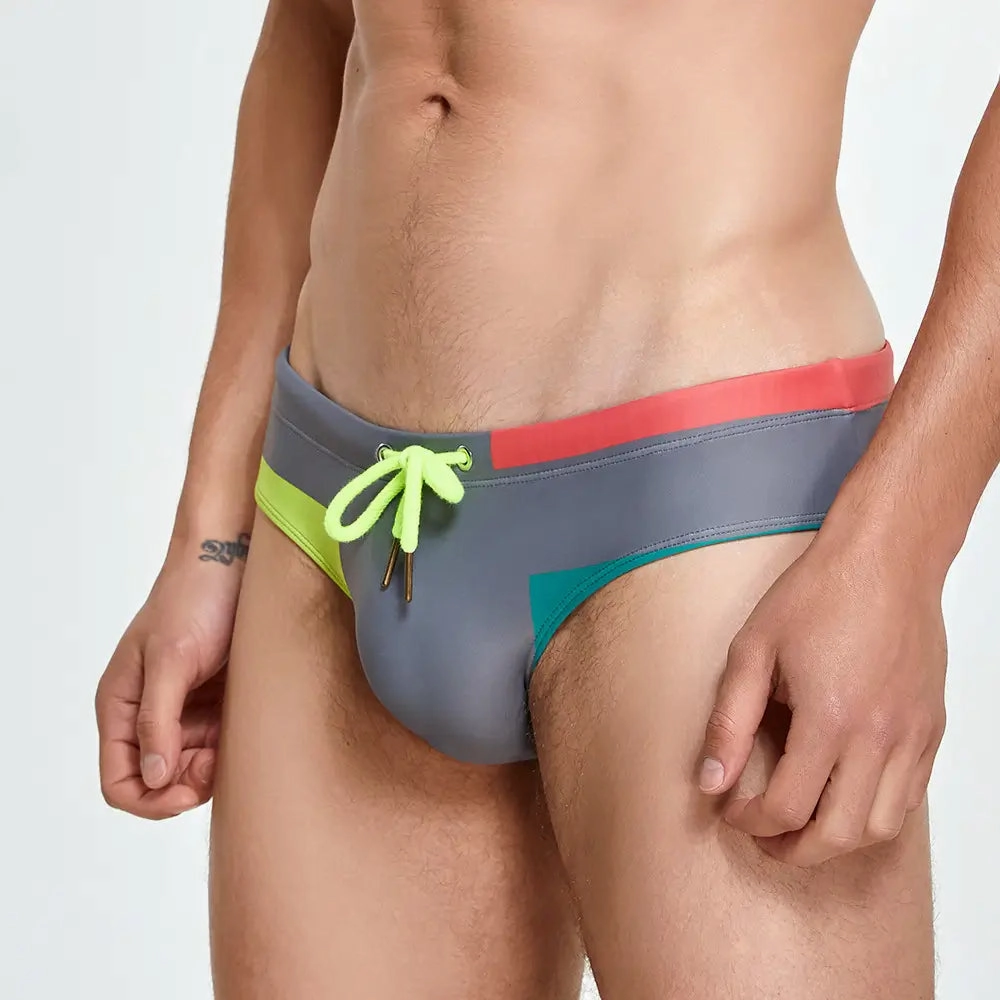 Seobean Men's Color Block Bikini - Low Rise Swim Briefs 230904