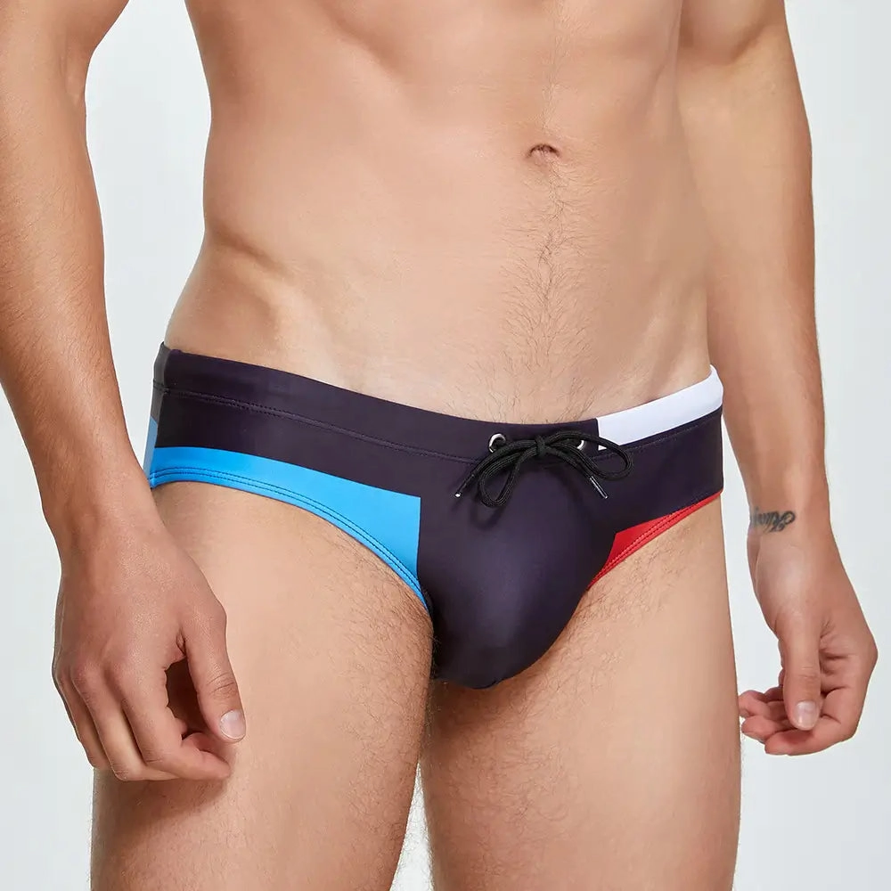 Seobean Men's Color Block Bikini - Low Rise Swim Briefs 230904